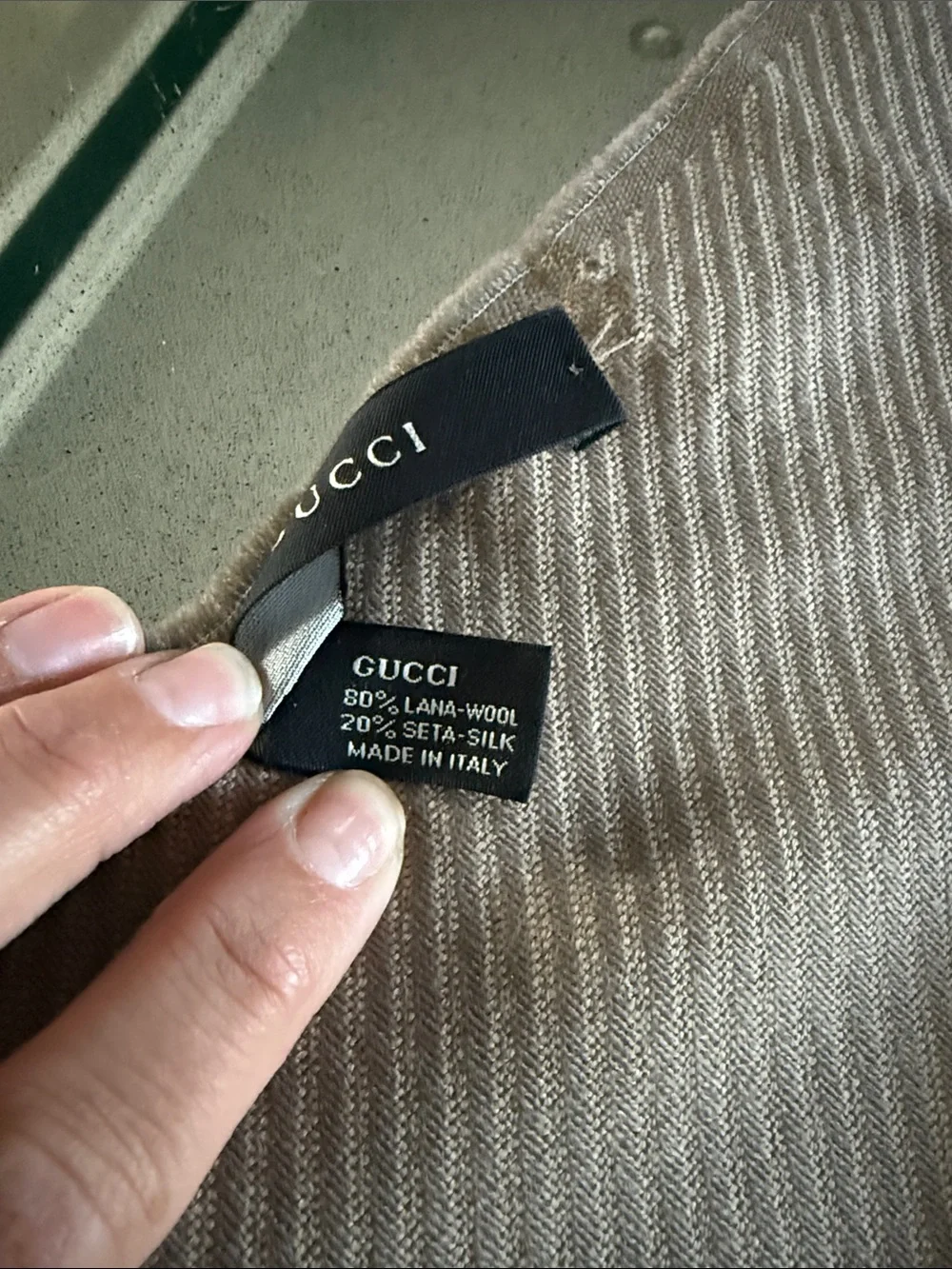 Men's preowned Gucci scarf wool and silk